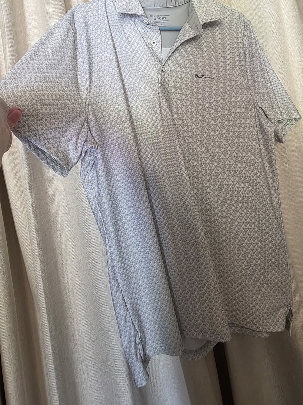 Ben Sherman Light Gray Patterned Short-Sleeve Polo